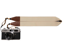 Load image into Gallery viewer, Wildtree Desert Sand colored Camera strap connected to camera
