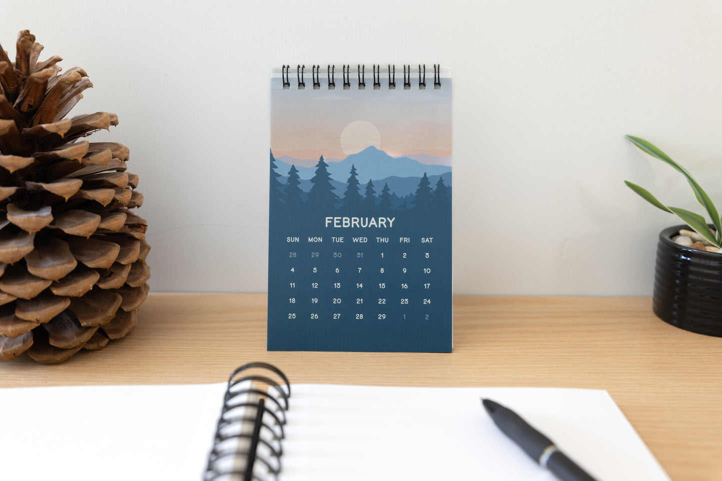 2024 Illustrated Landscapes desk calendar by Wildtree