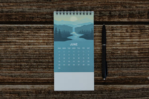 2024 Illustrated Landscapes desk calendar by Wildtree