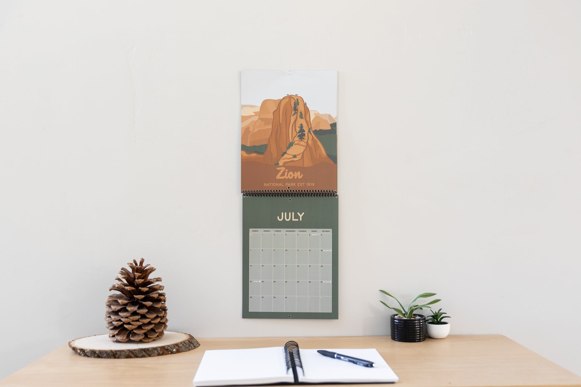 2024 Zion national park wall calendar