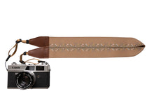Load image into Gallery viewer, Floral wildflower dainty brown camera strap
