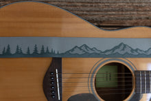 Load image into Gallery viewer, Trees, mountains and cacti printed guitar strap
