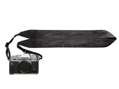 Wildtree Midnight Mountain Camera Strap featuring stars and mountains at night