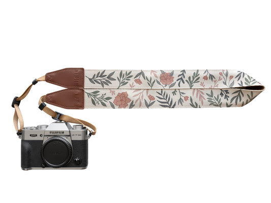 Wildtree Floral print Camera strap moody flower.