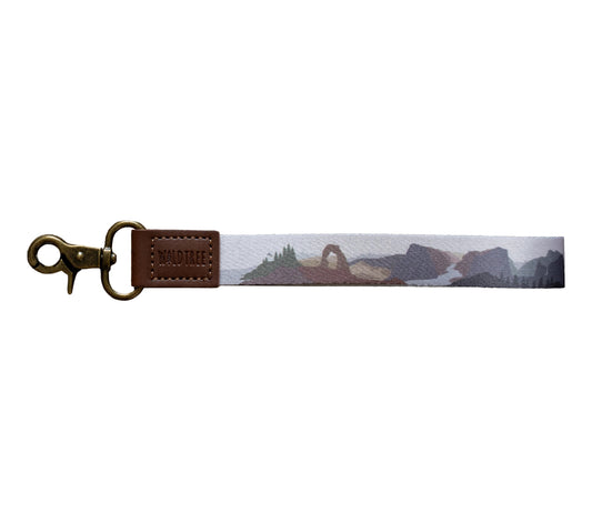 Wristlet keychain with popular national park designs