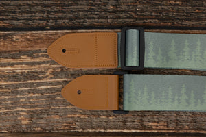 Pinetree printed guitar strap leather ends