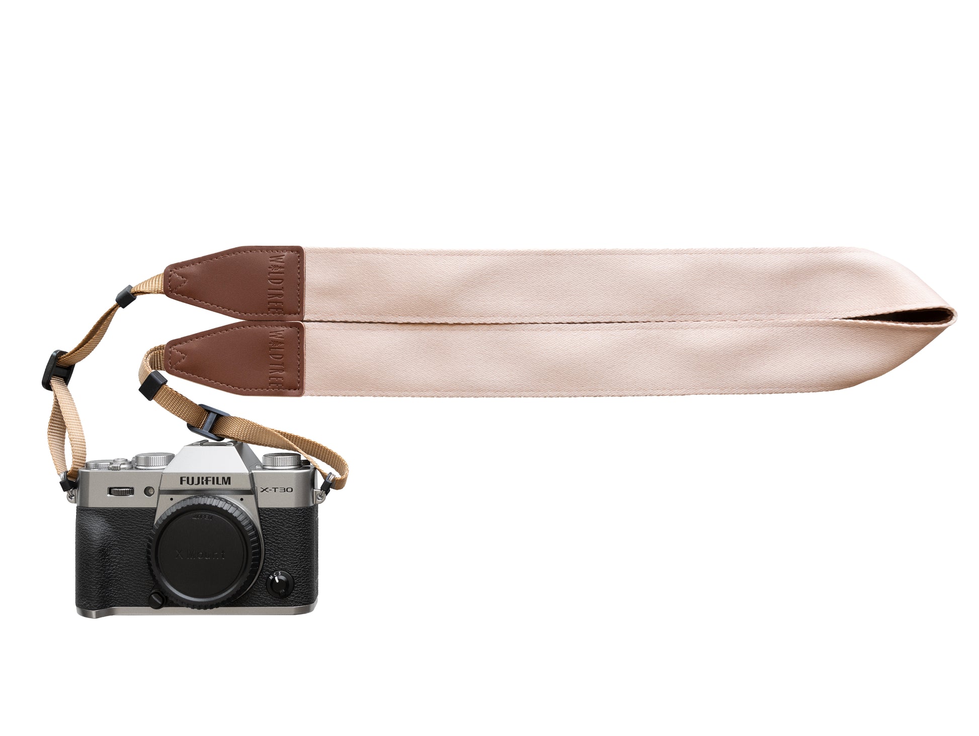 Wildtree solid color camera strap color rose cloud connected to canon camera