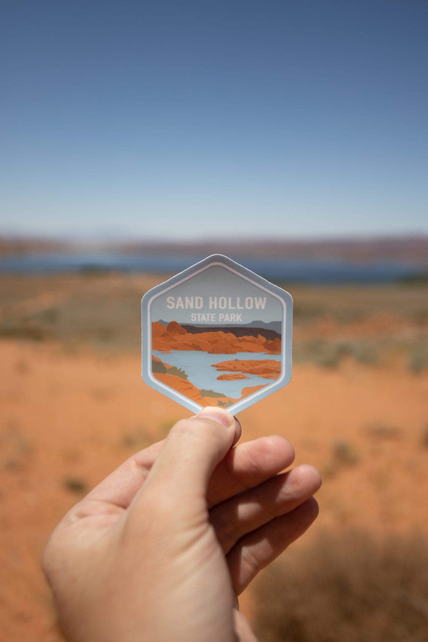 Sand Hollow State Park Southern Utah Wildtree sticker lake background