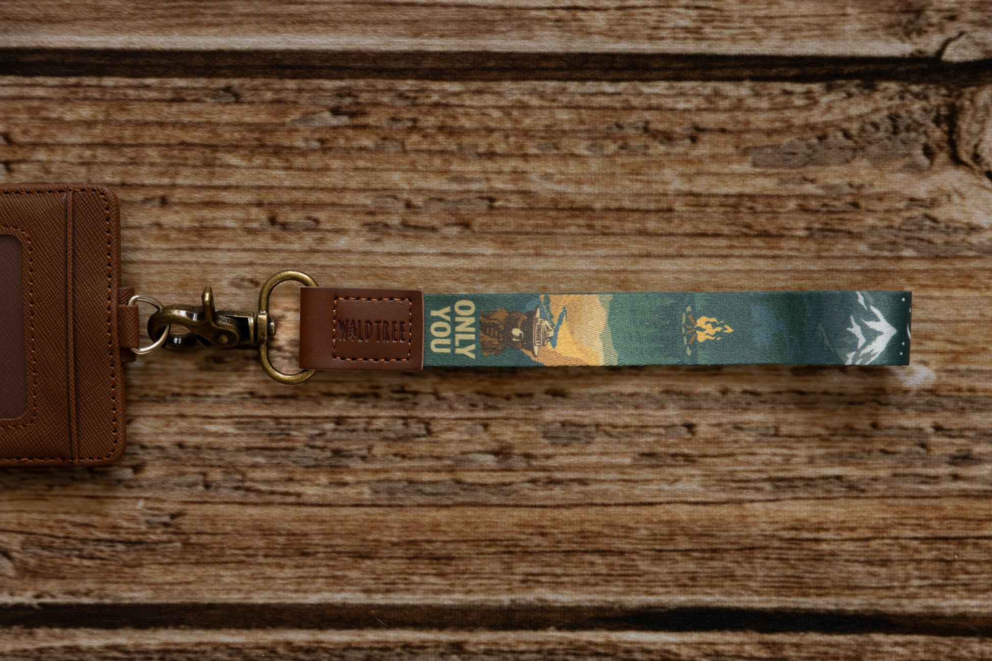 Smokey bear wristlet keychain lanyard connected to id badge