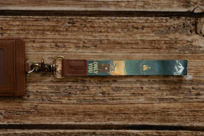 Smokey bear wristlet keychain lanyard connected to id badge