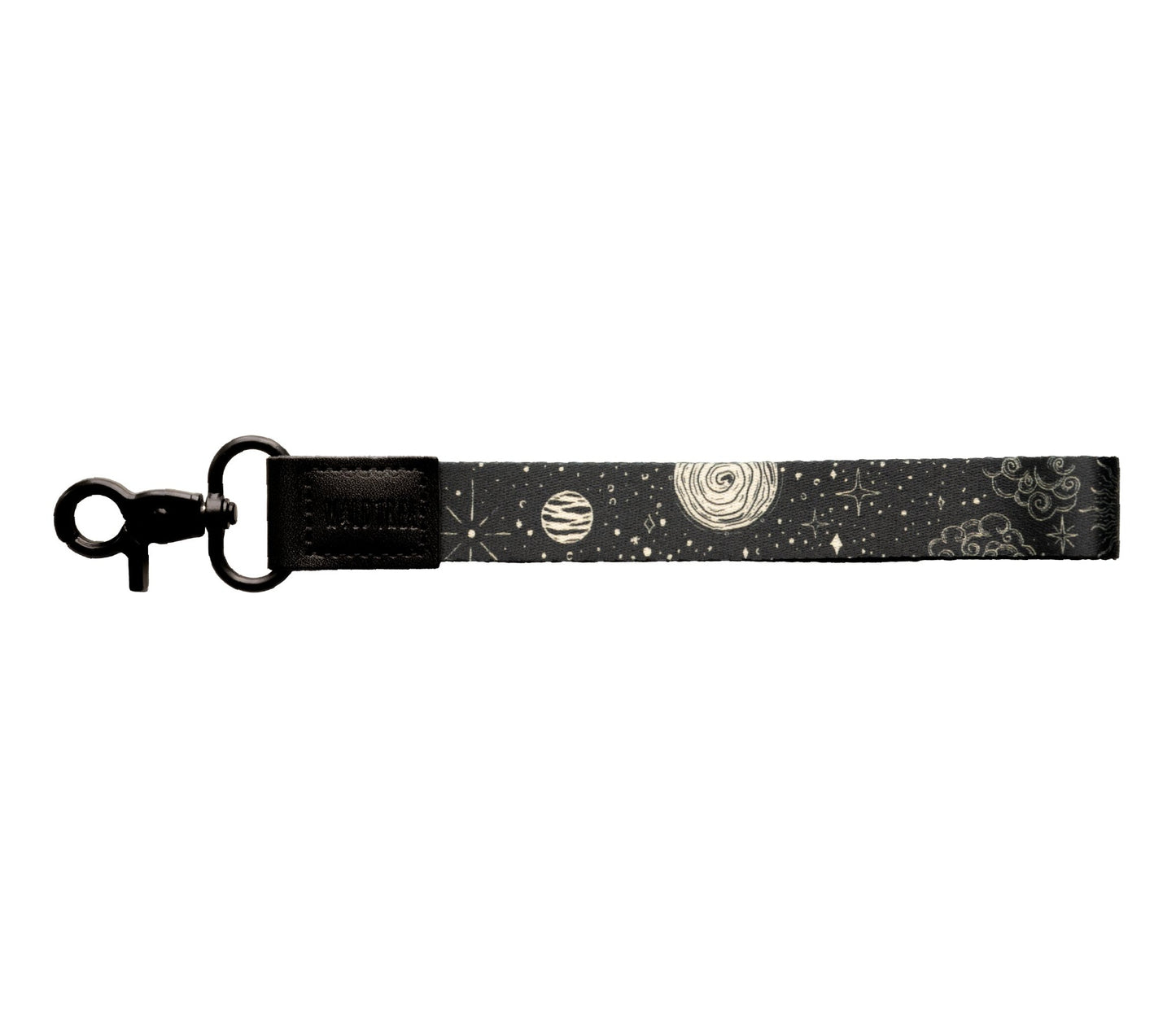 Sun and moon wristlet keychain black and white