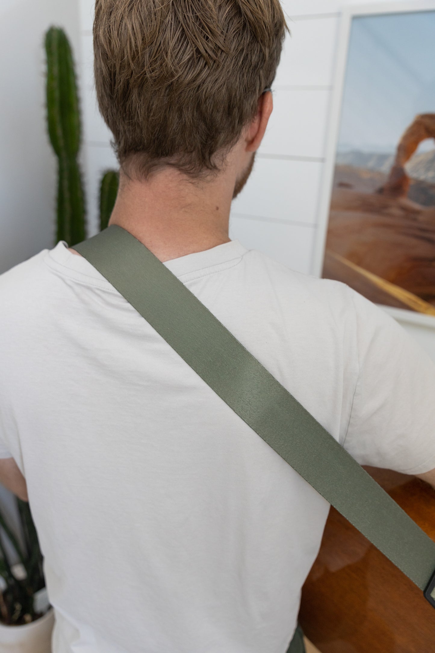 Woodland Green colored guitar strap