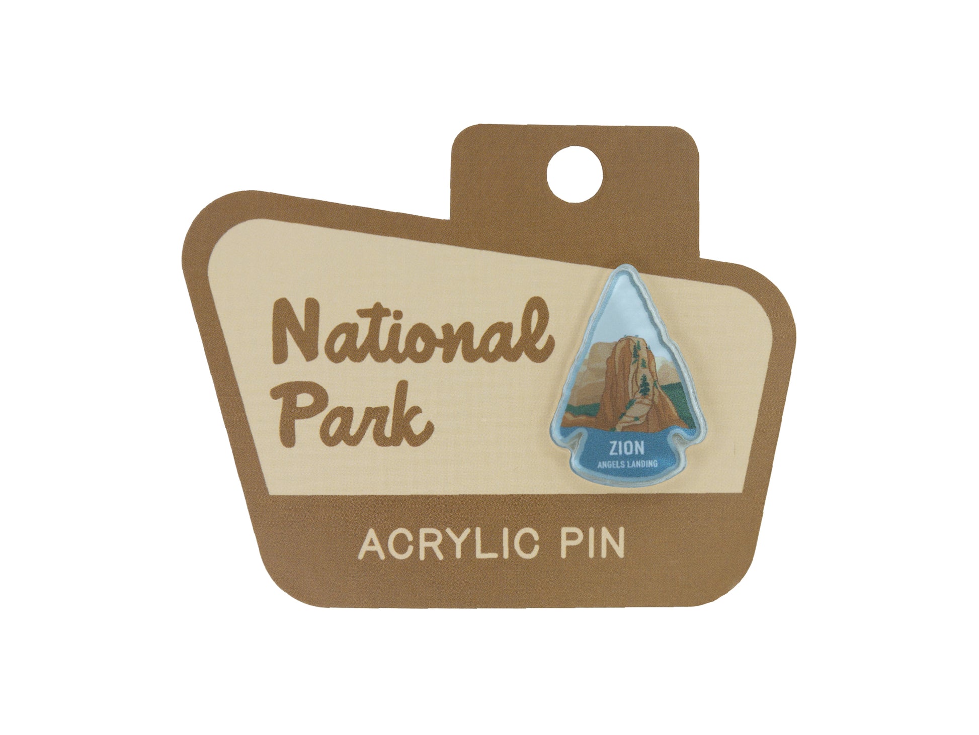 Zion angels landing acrylic pin
