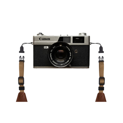 Camera Strap Adapter, connector loops, buckle, quick release attached to film camera