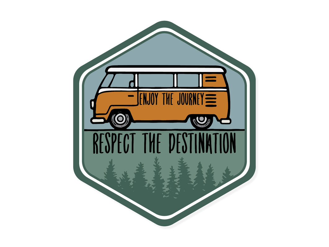 Wildtree Forest trees vw bus enjoy the journey respect the destination sticker graphic