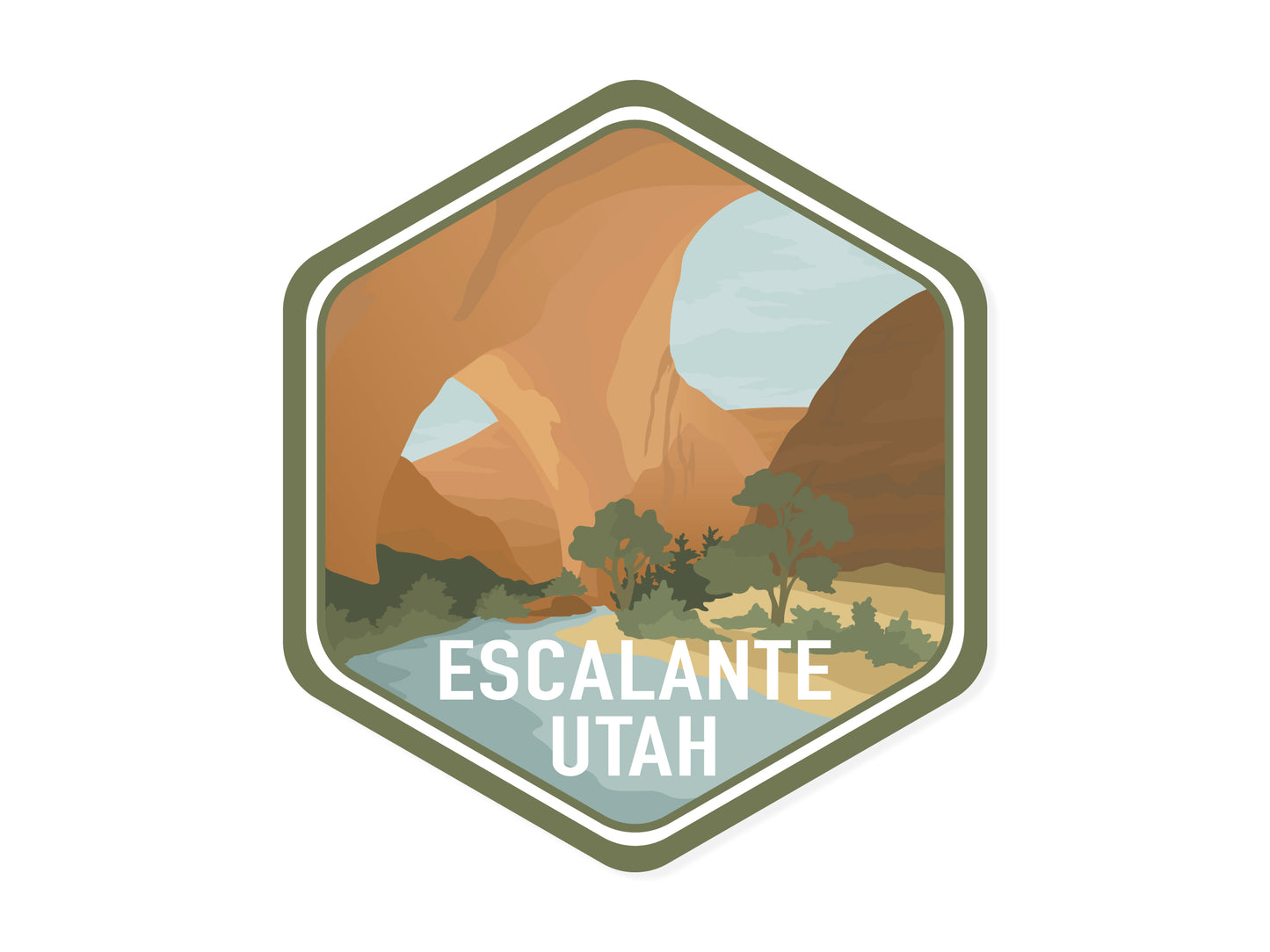 Wildtree sticker hexagon shape of escalante utah Jacob Hamblin Arch