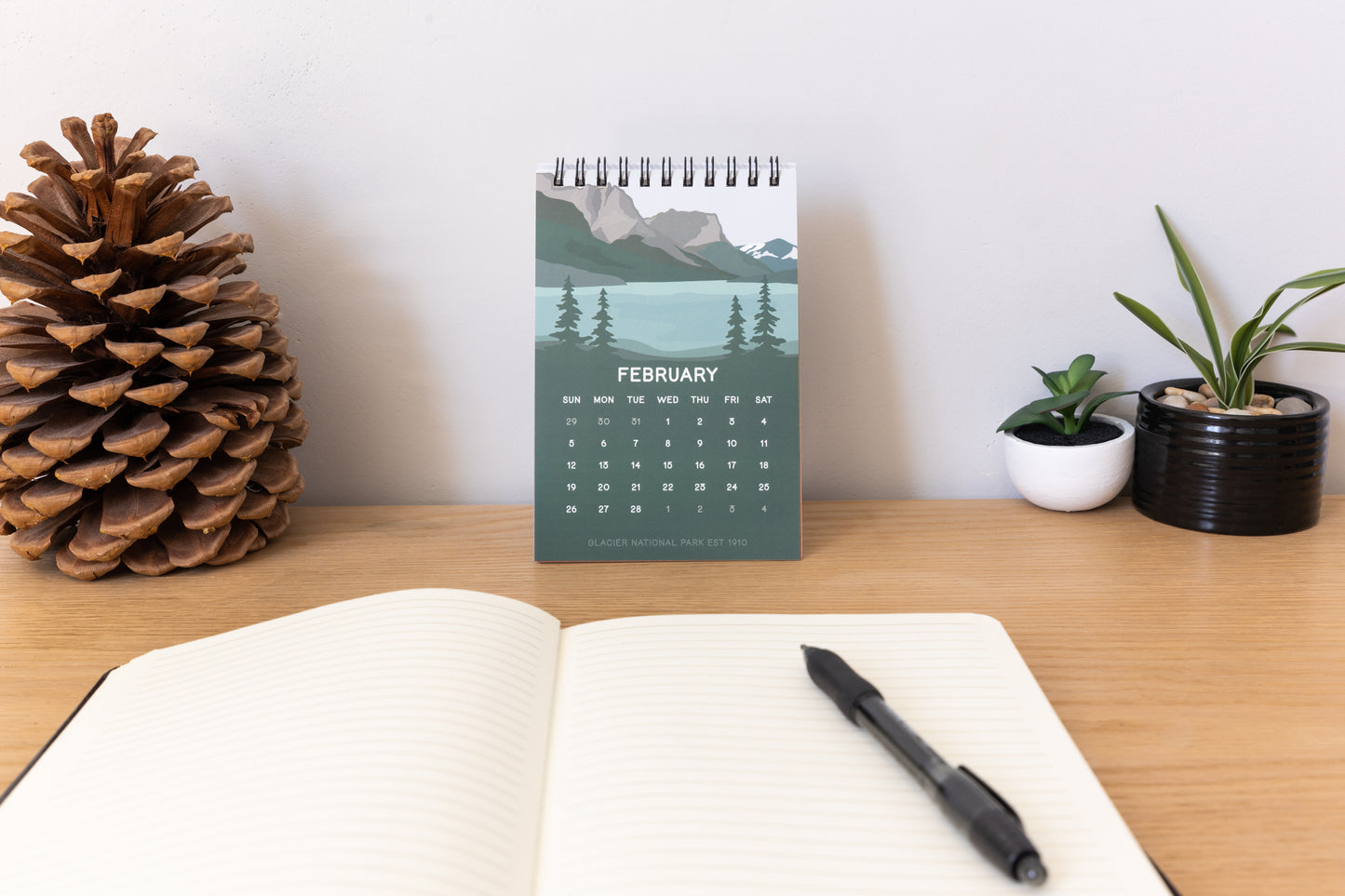 2023 national park calendar sitting up on desk