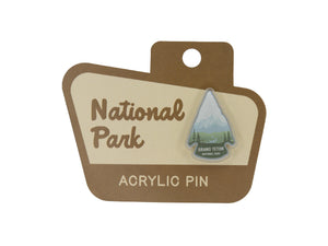 Wildtree Grand Teton National Park Acrylic Pin on National Park Shaped Sign Display Backing