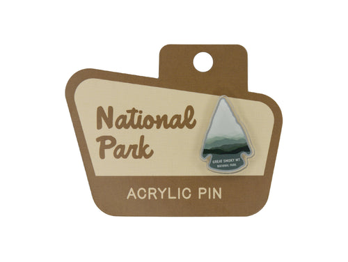 Wildtree Great Smoky Mountains National Park Acrylic Pin on National Park Shaped Sign Display Backing