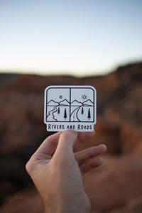 Hand holding Rivers and roads sticker