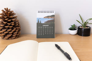 2023 national park calendar sitting up on desk