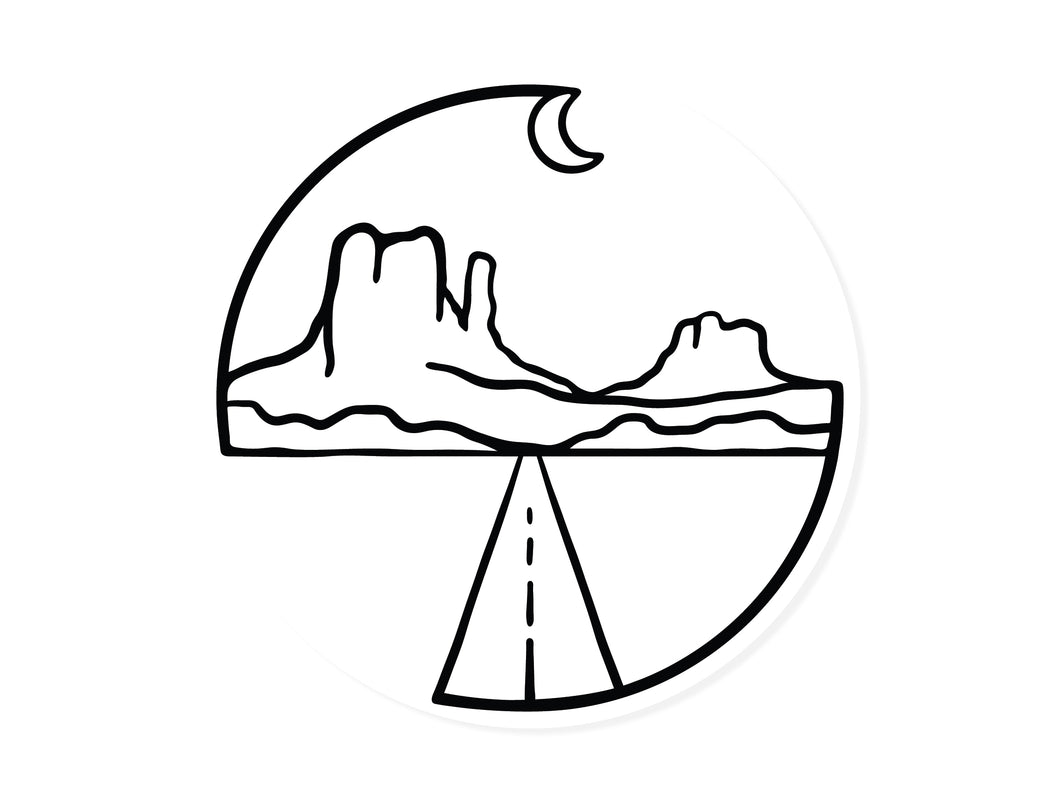 Sticker Illustration of Monument Valley