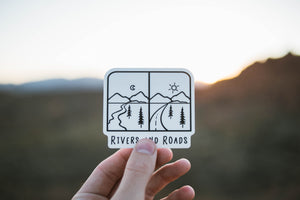 Rivers and roads sticker design desert background