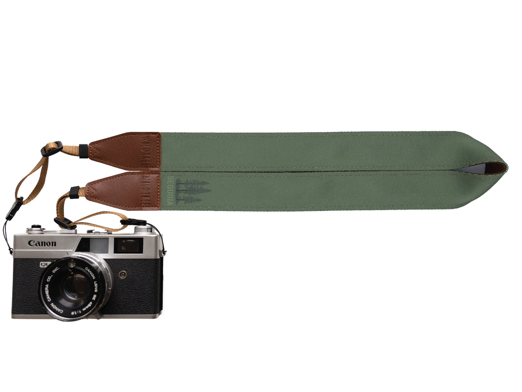 Sequoia Green Camera Strap attached to Canon camera