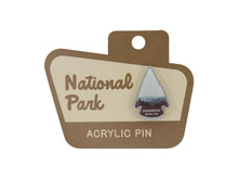 Load image into Gallery viewer, Wildtree Shenandoah National Park Acrylic Pin on National Park Shaped Sign Display Backing
