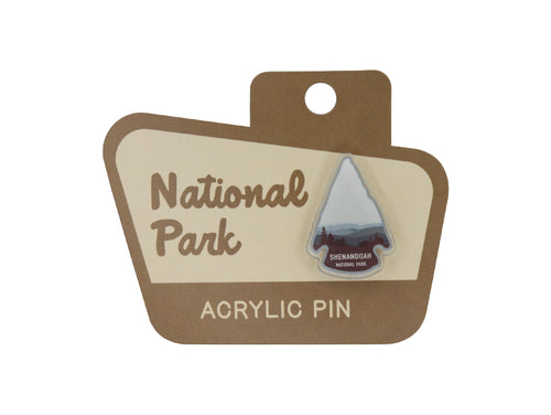 Wildtree Shenandoah National Park Acrylic Pin on National Park Shaped Sign Display Backing