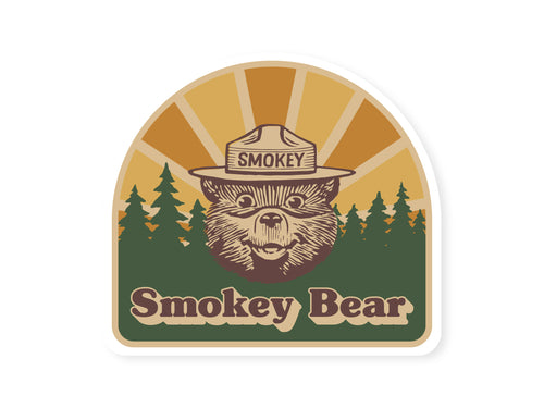 Smokey bear Retro sticker