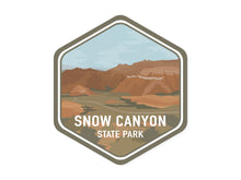 Load image into Gallery viewer, Snow Canyon state park st george utah badge shape sticker

