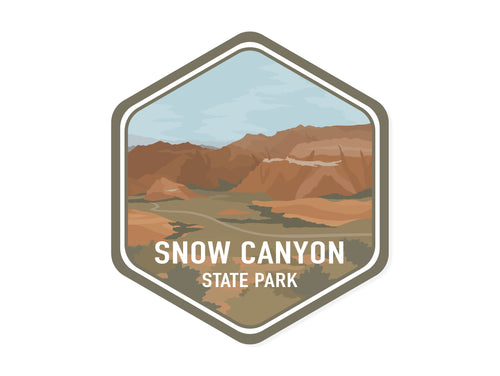Snow Canyon state park st george utah badge shape sticker