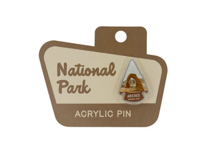 Wildtree Arches Utah Souvenir Pin on national park sign shape backing