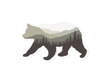 Load image into Gallery viewer, Wildtree Bear Landscape Sticker illustration with mountains and trees
