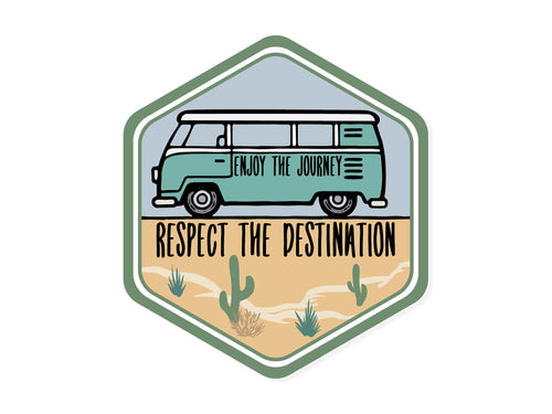 Wildtree Desert cactus vw bus enjoy the journey respect the destination sticker graphic