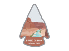 Load image into Gallery viewer, National park arrowhead shaped stickers of Grand Canyon national park in color
