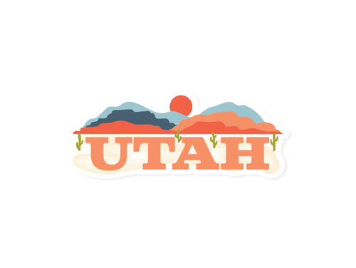 Orange and blue Wildtree Utah sticker graphic