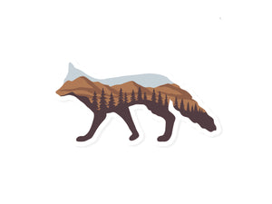 Wildtree wildlife landscape fox sticker illustration