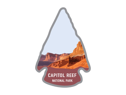 National park arrowhead shaped stickers of Zion national park in color
