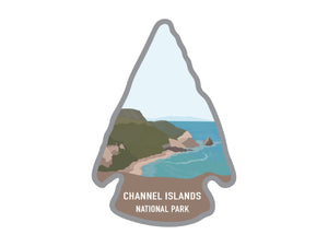 National park arrowhead shaped stickers of channel islands national park California