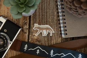 Wildtree Coyote Sticker on wood background