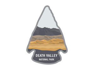 National park arrowhead shaped stickers of death valley national park California