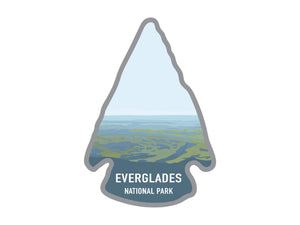 National park arrowhead shaped stickers of Everglades national park in color