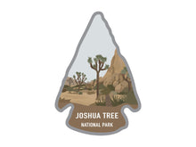 Load image into Gallery viewer, National park arrowhead shaped stickers of joshua tree national park California

