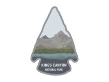 Load image into Gallery viewer, National park arrowhead shaped stickers of Kings canyon national park California
