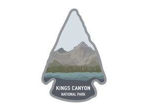 National park arrowhead shaped stickers of Kings canyon national park California