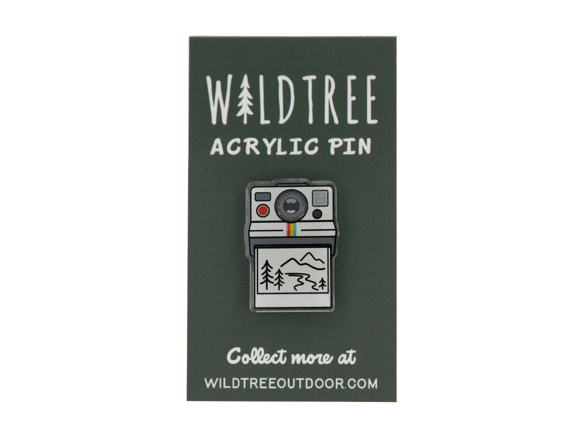 Wildtree outdoor photographer retro polaroid camera acrylic pin