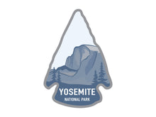 Load image into Gallery viewer, National park arrowhead shaped stickers of Yosemite national park California

