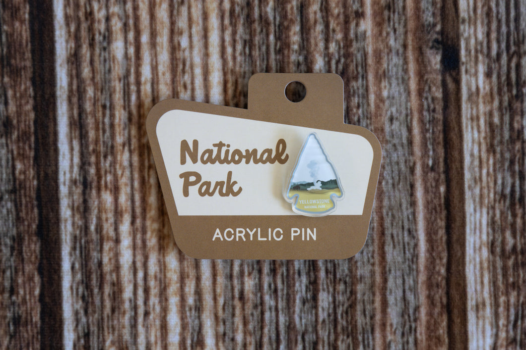Yellowstone National Park Pin on wood